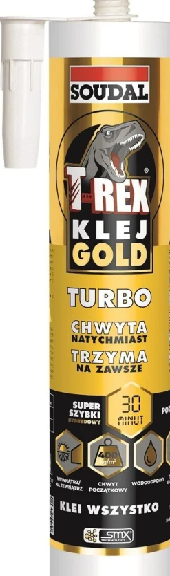 Soudal T-Rex Gold Turbo Klej montażowy superszybki hybrydowy 290ml